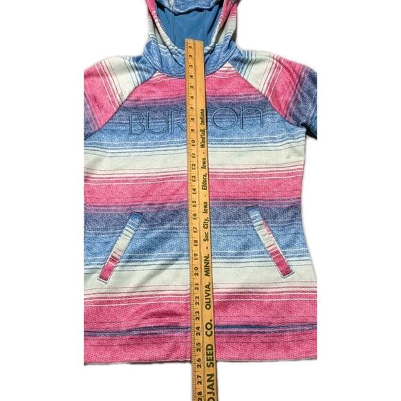 Burton WB Peak Hoodie Women’s M Full Zip Fleece Lined Striped Jacket 2014 - Picture 11 of 12